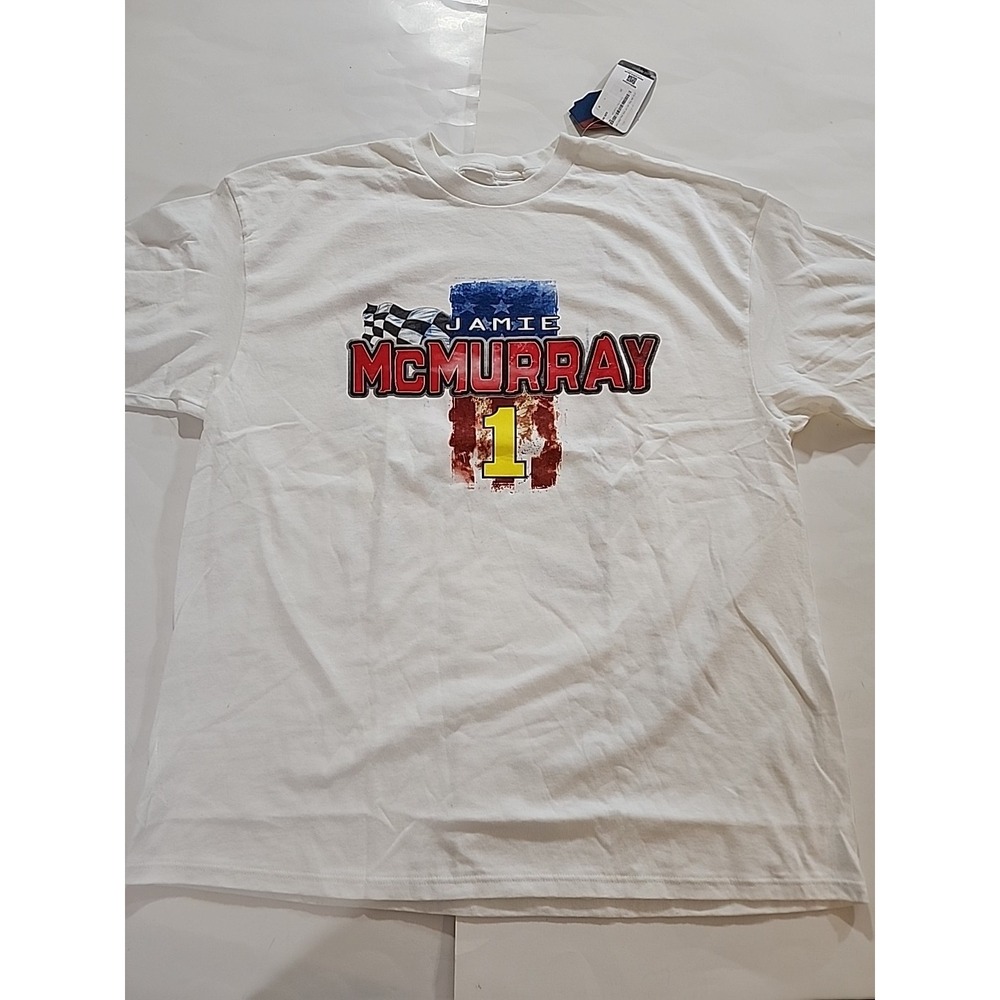 Jamie McMurray #1 McDonald's White Graphic 2 Sided Tee Size 2XL NASCAR NWT